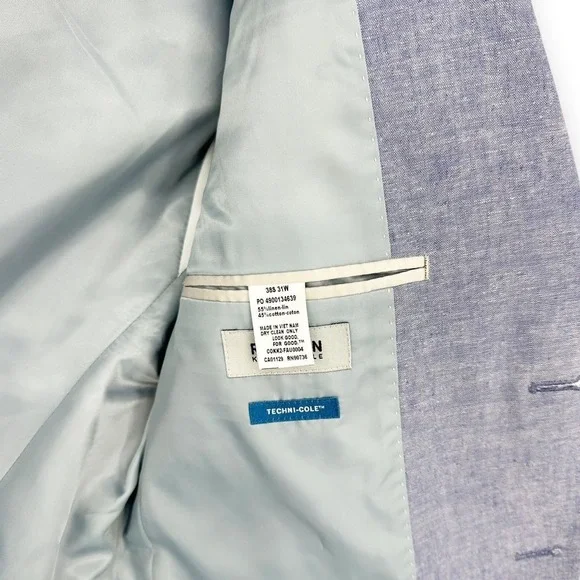 Kenneth Cole Reaction Men's Linen Techni-Cole Suit Modern Fit 38S Jacket 31Wx32L - Picture 8 of 13